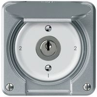 Interruttore a chiave robusto deviatore 16A 250V 86×86mm alluminio