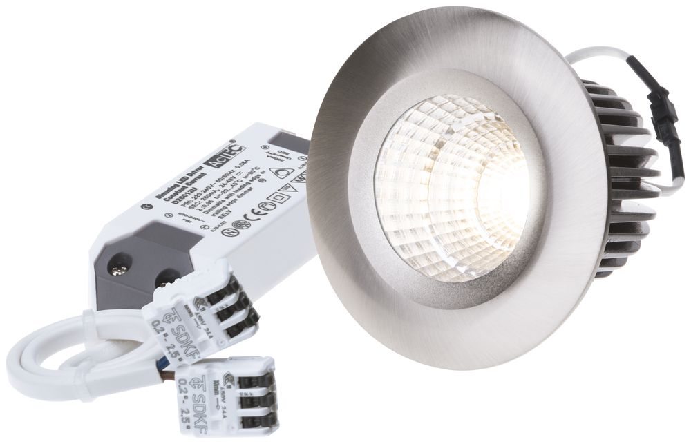 EB-LED-Spot Fixo 10.5W 230V 960lm 3000K Loch-Ø68mm nickel 60°
