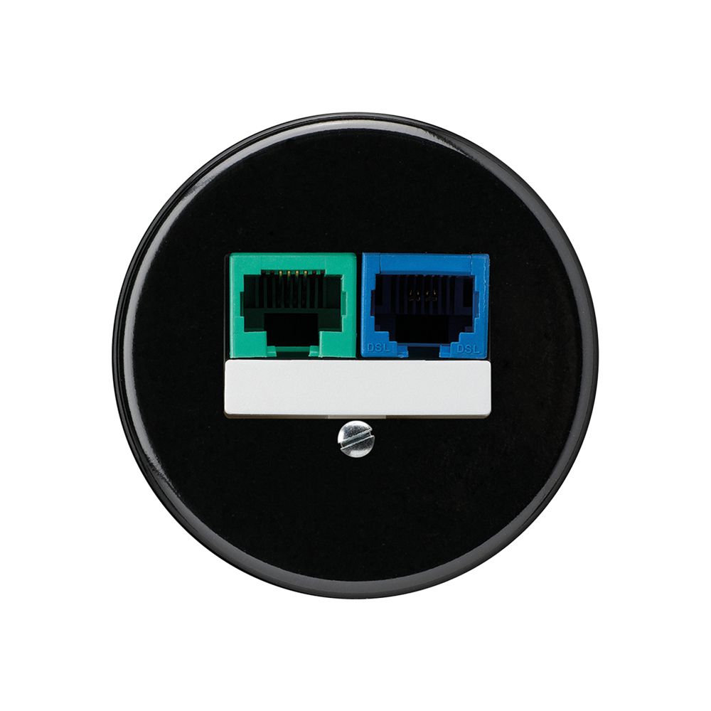Inserto per scatola INC DSL basico 2×RJ45 nero