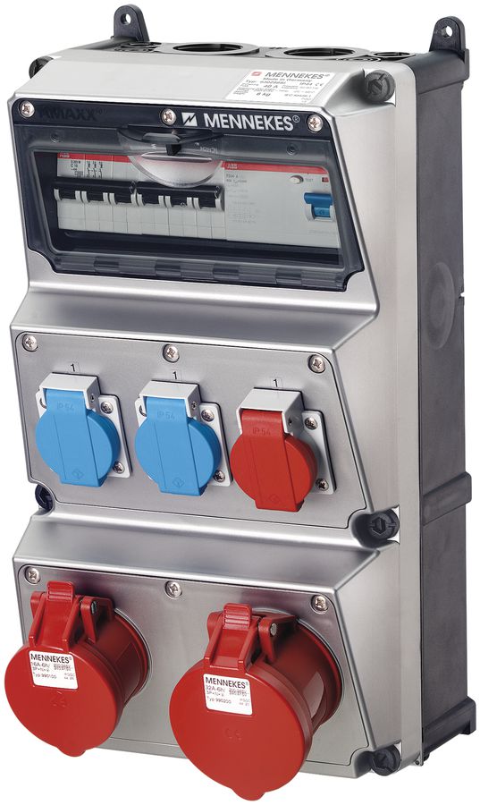 Stromverteiler Amaxx 40A 1×FI 2×LS/T23 1×T25/CEE16/CEE32/5L silber