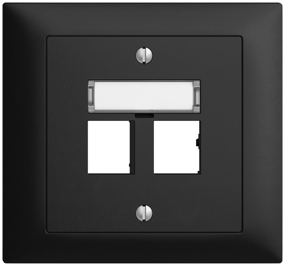 EB-Montageset EDIZIOdue Geradeauslass, für 2×RJ45 freenet, schwarz