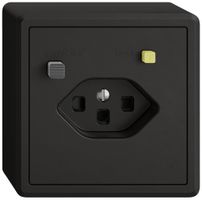 AP-Steckdose FI EDIZIO.liv 1×T23 mit Shutter sz