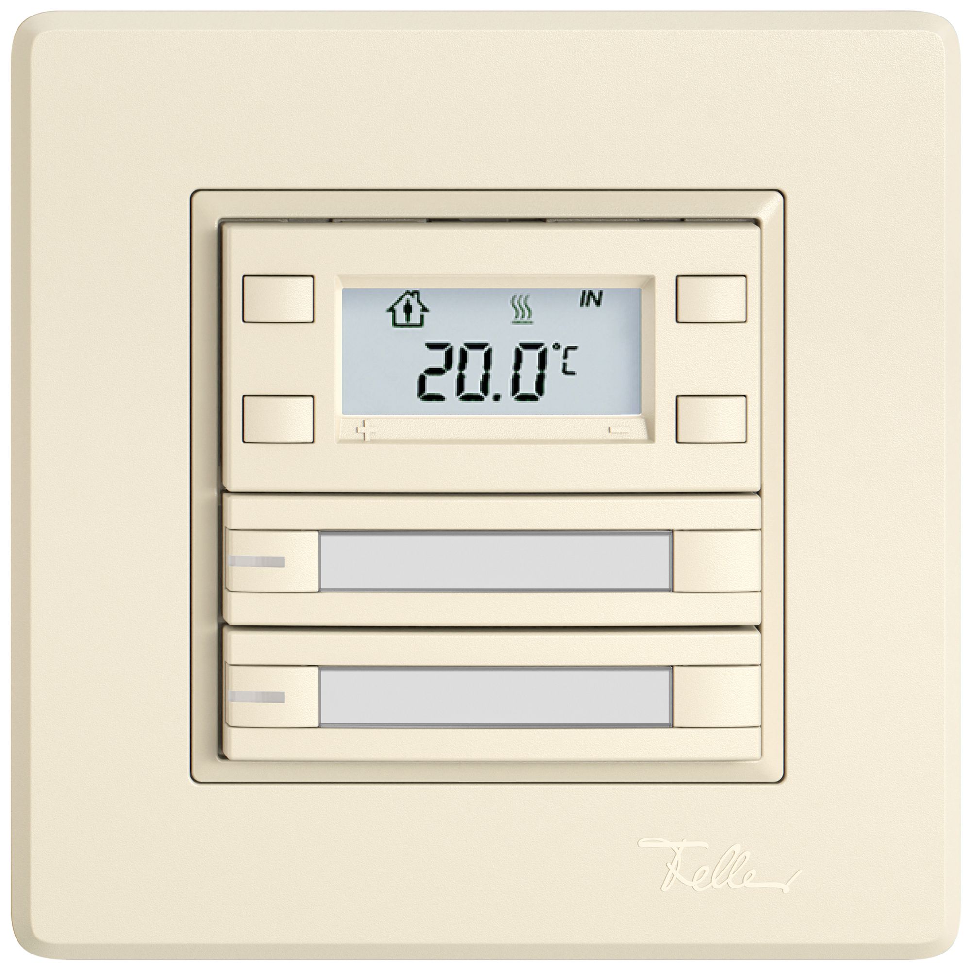 Poussoir RTH ENC EDIZIO.liv SNAPFIX® a.RGB-LED étiqu.2×touches comm.2T cr