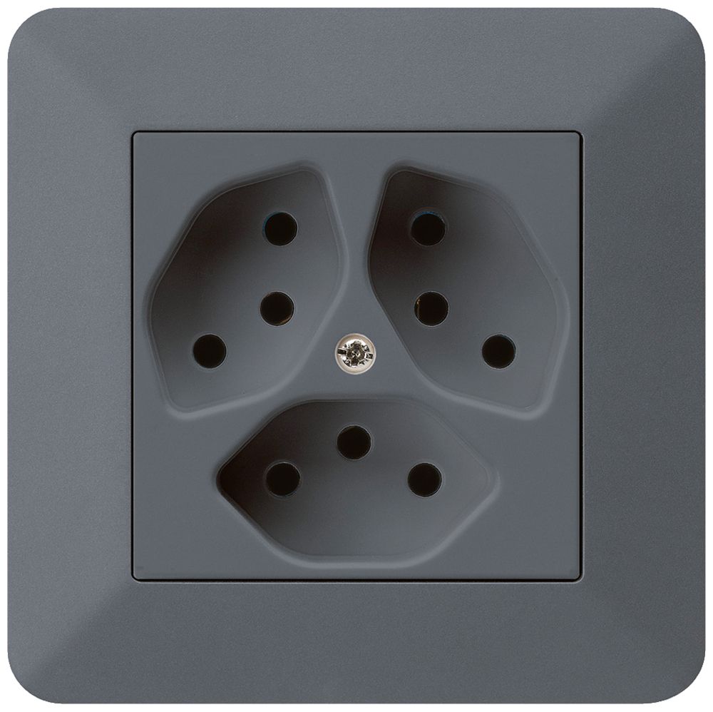 UP-Steckdose kallysto.trend 3×T13 anthrazit mit Kinderschutz