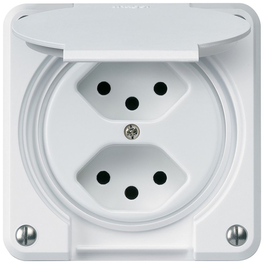 Prise ENC robusto 2×type 13 blanc pour combinaison