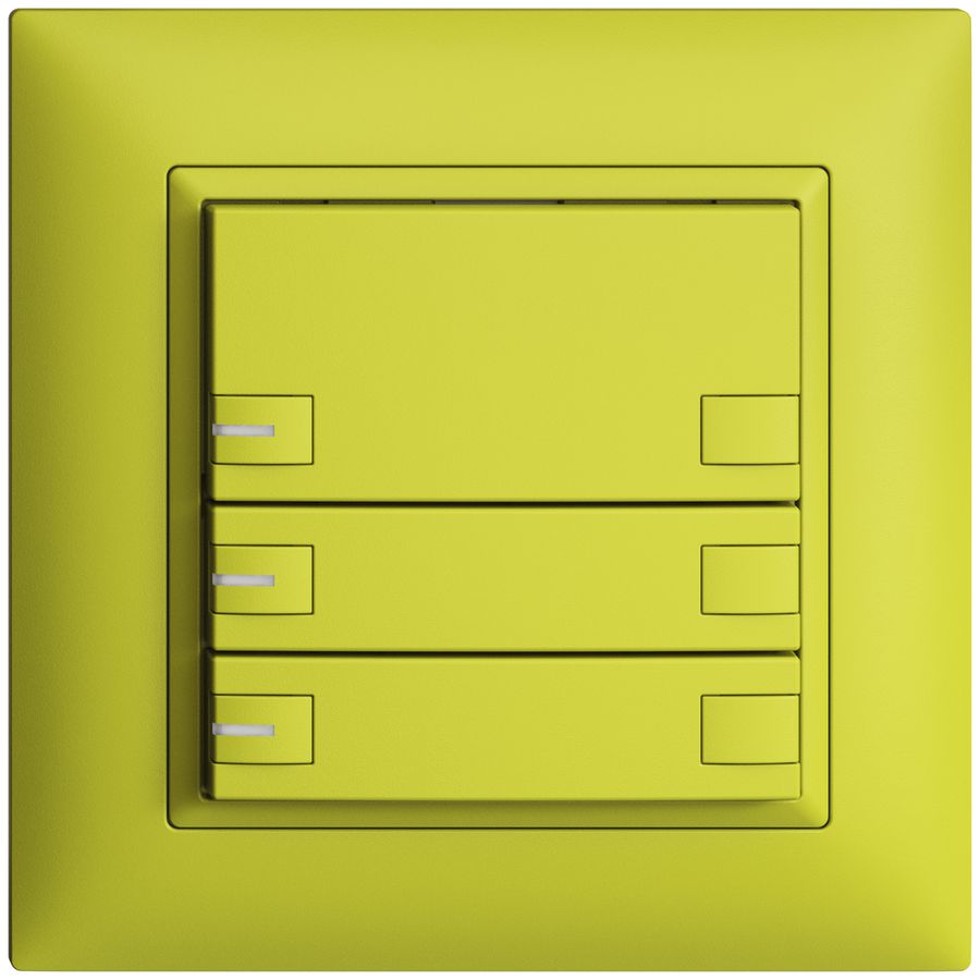 Poussoir ENC KNX 3× EDIZIOdue lemon RGB avec LED