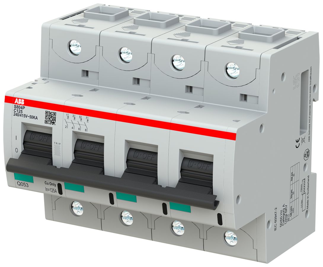 Leitungsschutzschalter ABB S804P-C125 4P 400V C-125A 50kA 6.5TE
