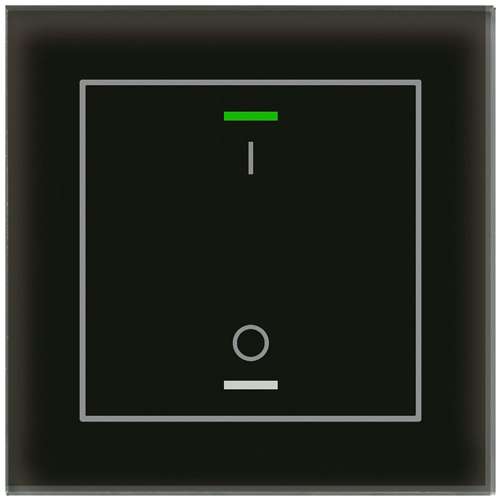 Pulsante KNX RGBW INC MDT BE-GTL1TS.B1S 1t/2a temp.vetro nero "I/O"
