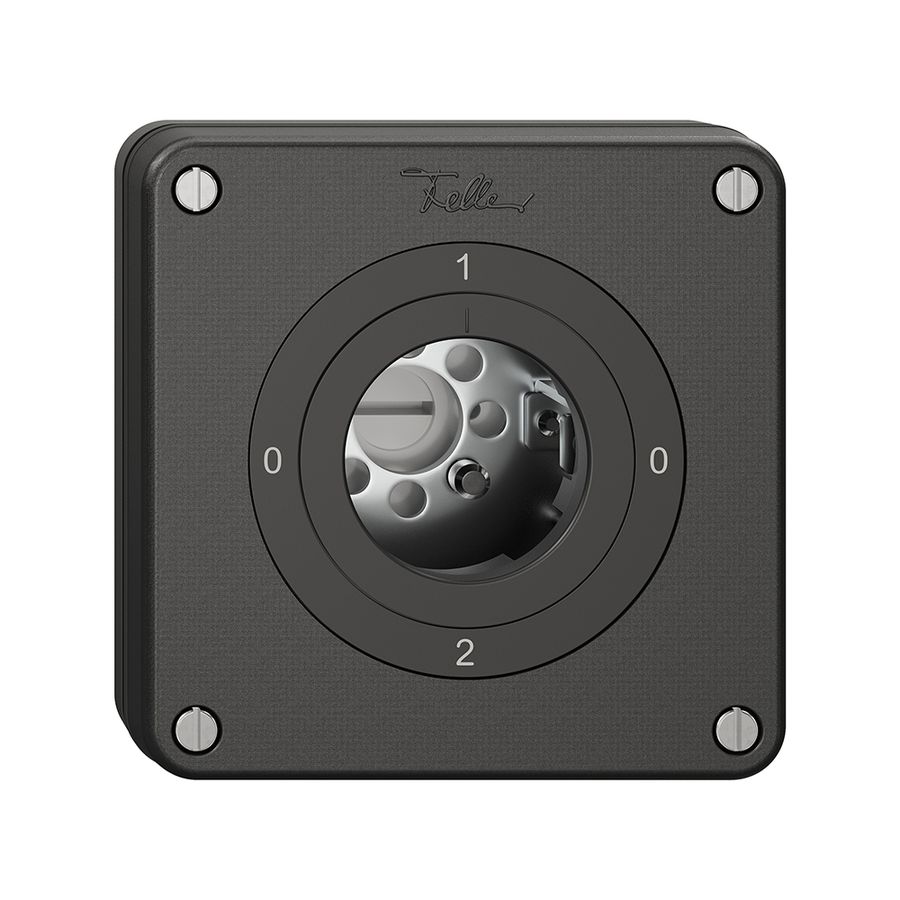 Interrupteur rotatif NUPU NEVO, 2/2L, sans cylindre, KS, 0-1-0-2, noir