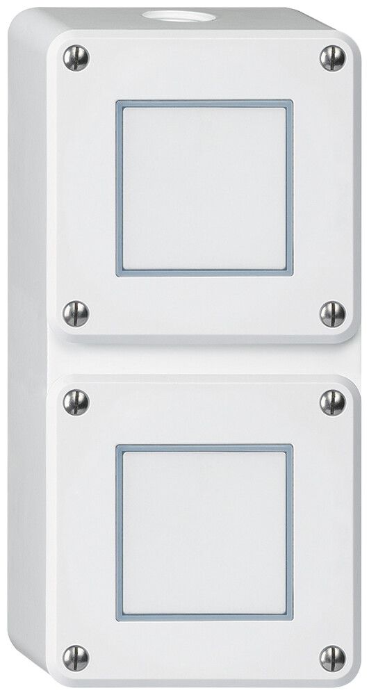 AP-Kombination Hager robusto IP55 I-I vertikal S3/1L+S3/1L weiss