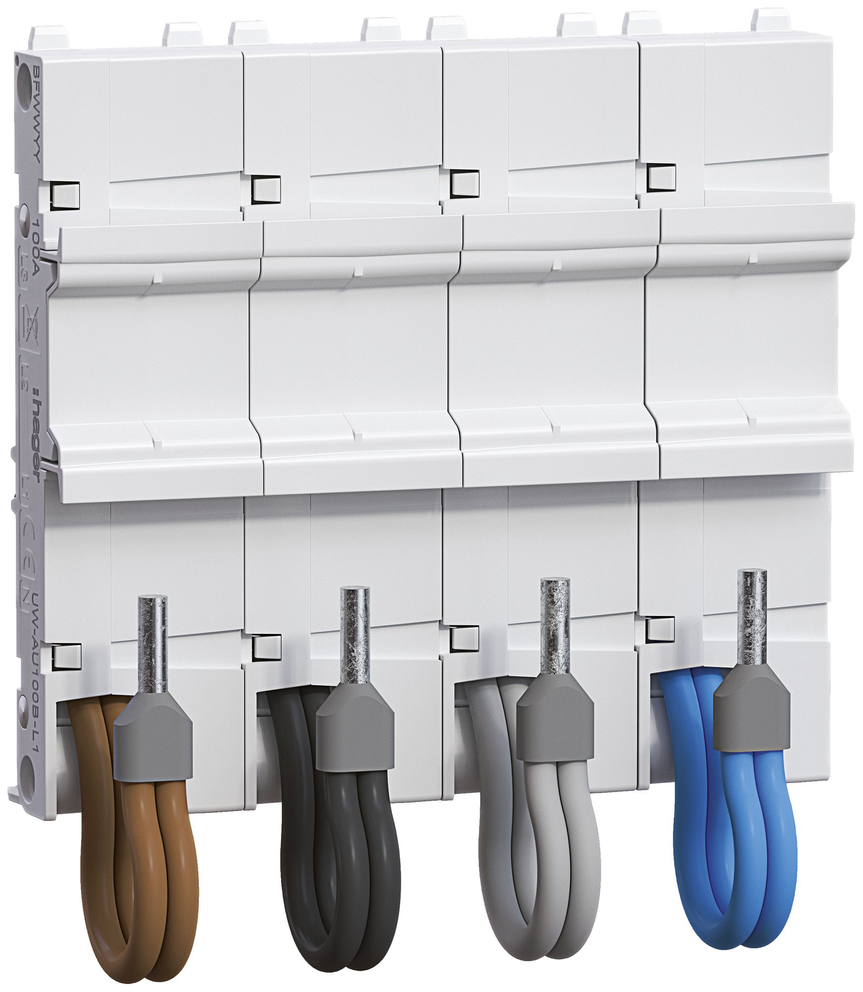 Universaladapter Hager uniway 108mm, 100A, 4P, L1L2L3N