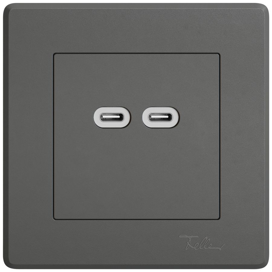 UP-USB-Ladesteckdose EDIZIO.liv SNAPFIX® 230VAC 18W 2×USB Typ C dgu