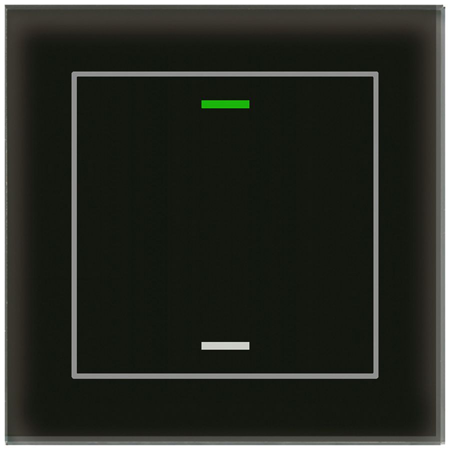 Pulsante KNX RGBW INC MDT BE-GTL1TS.01S 1t/2a temp.vetro nero "neutrale"