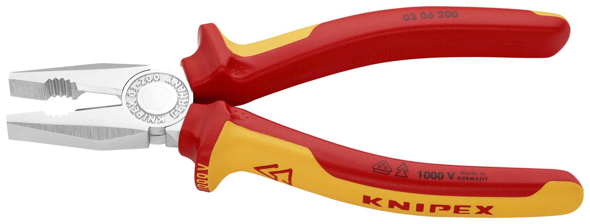 Pinza universale KNIPEX VDE 200mm Ø3.8/2.5/13mm 16mm²