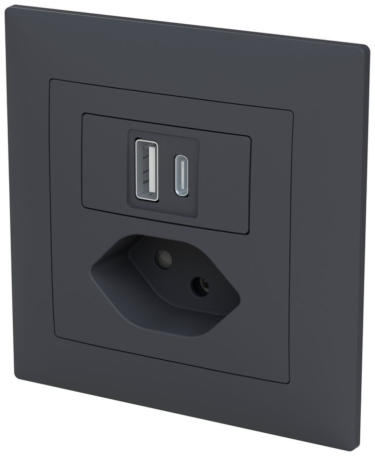 Prise de charge USB ENC ABB Sidus 1×USB-A 1×USB-C + T13 3000mA OUT:5V an