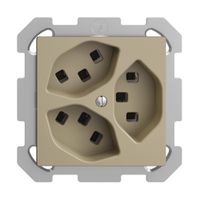 UP-Steckdose 3×T23 16A EDIZIOdue sand, mit Steckklemmen