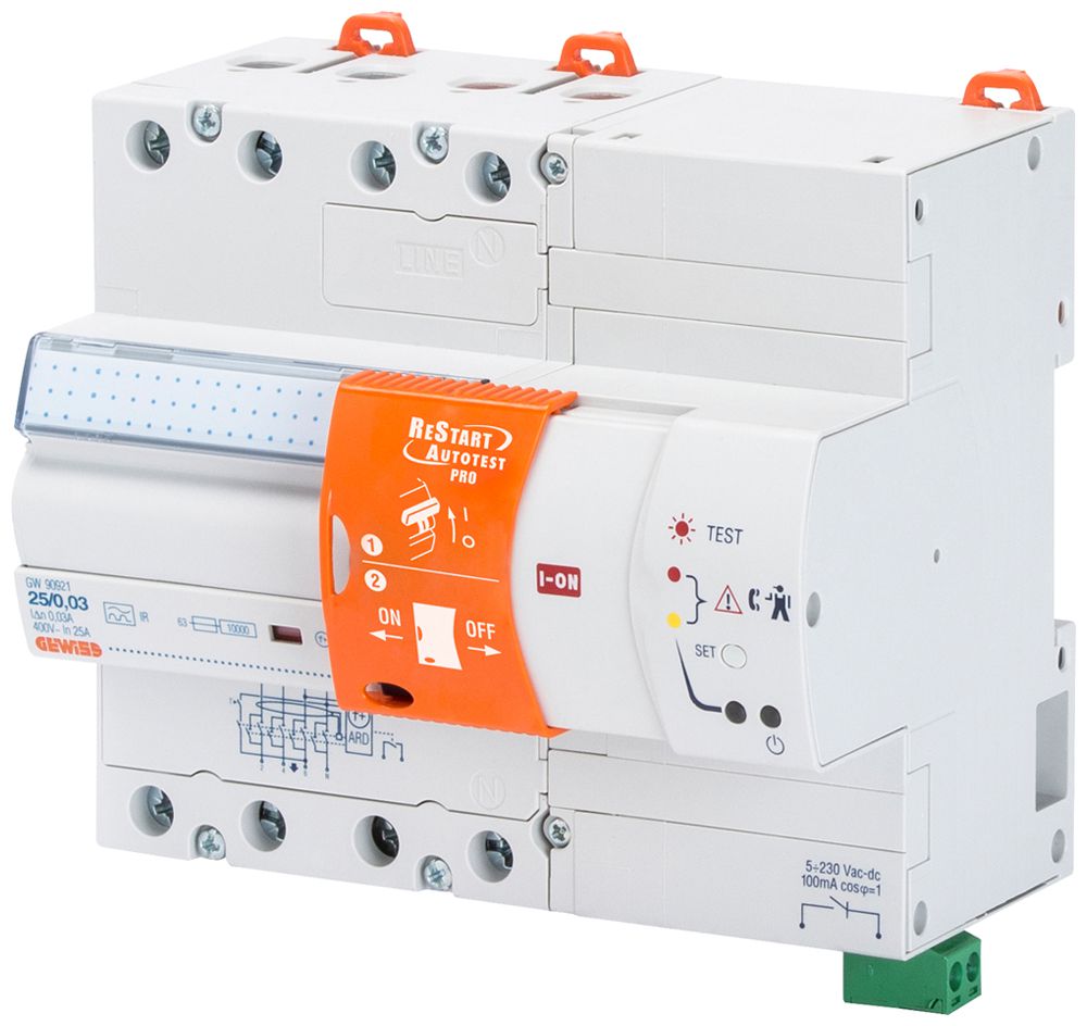 Fehlerstromschutzschalter Gewiss 90 ReStart 4P 400V 40A 0.3A A 7TE