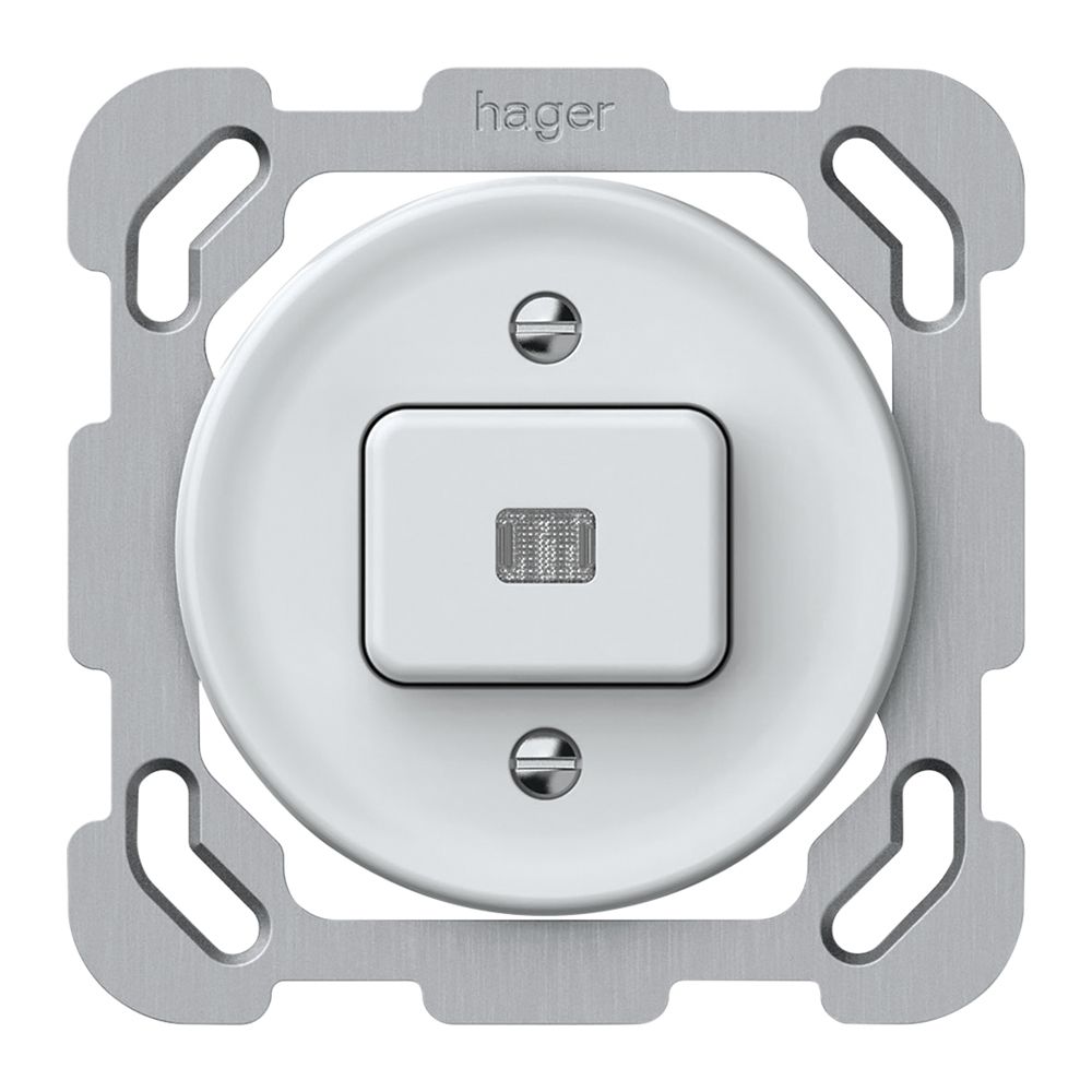 UP-Leuchtdrucktaster origin 1×Taste beleuchtet 1CO 1P 0<1 10A 230V 77×77mm weiss