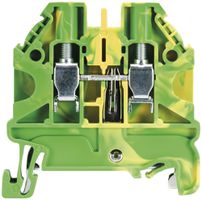 Morsetto di terra componibile WT 0.14…6mm² 2×vite 1 piano guida TH35/G32 ve/gi