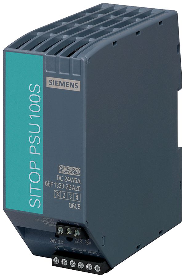Stromversorgung Siemens SITOP PSU100S, IN:120/230VAC, OUT:24VDC/5A