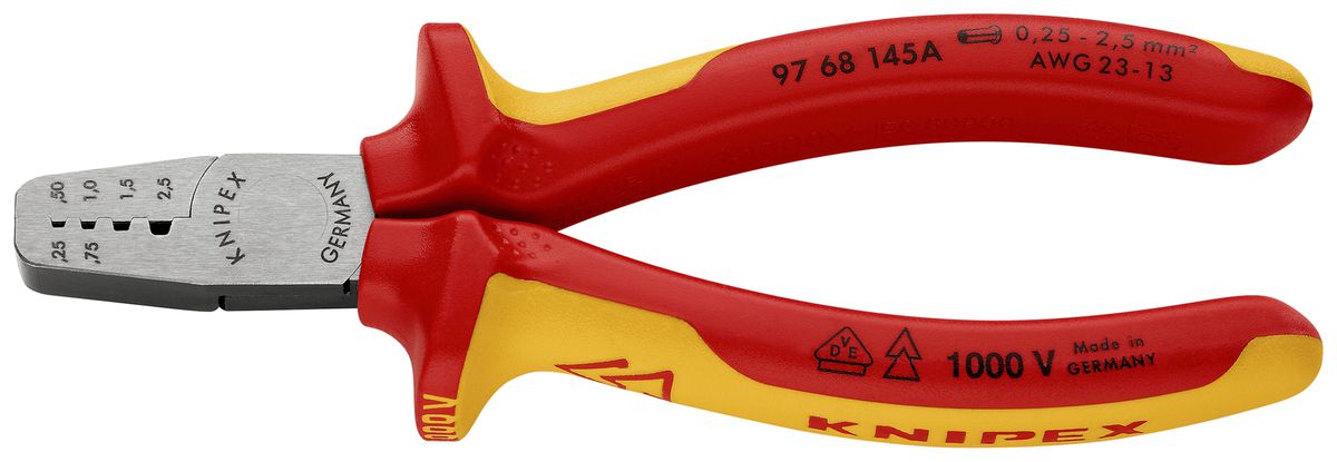 Pince à sertir KNIPEX pour embouts de câble VDE 145mm