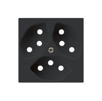 Frontplatte kallysto 3×T13 schwarz 60×60mm für Steckdose 3×T13