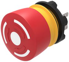 Pulsante a fungo EAO 84 1NO 1NC raccordo a saldare/a spina Ø22.3mm rosso/verde