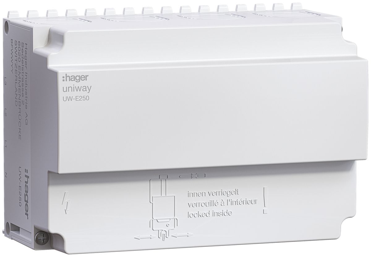 Einspeiseblock Hager uniway 250A, 3LN, Breite 144mm
