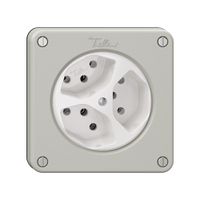 Steckdose NEVO, 3×T13, lichtgrau