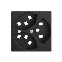 Frontset EDIZIOdue schwarz, 60×60mm 3×T23 mit Linse