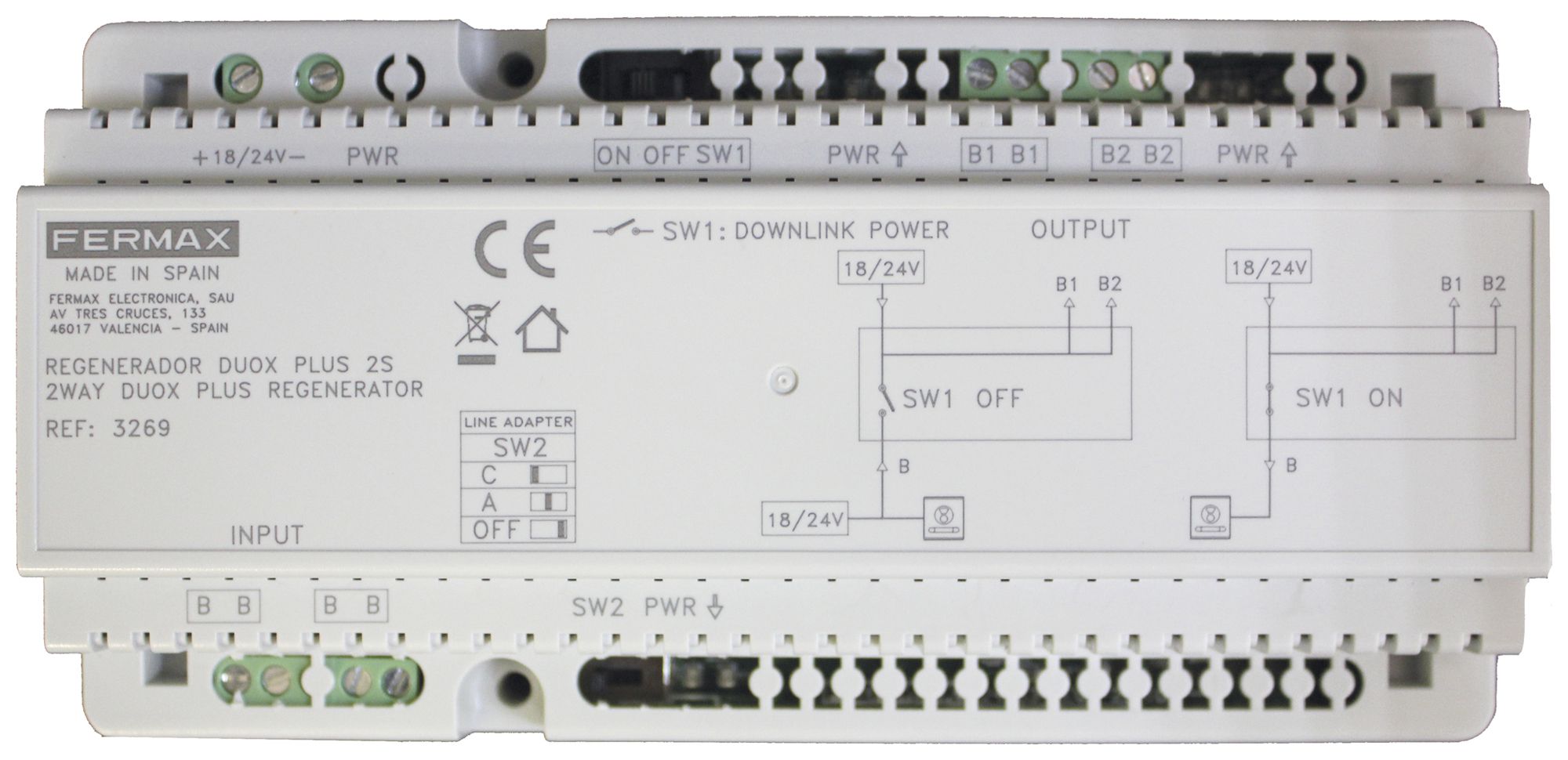 REG-Signal Regenerator Fermax DUOX 1IN/2OUT 10TE