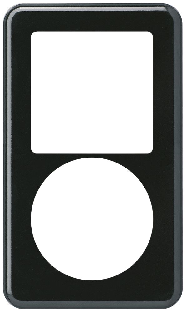 UP-Abdeckplatte 2×1 Hager basico 1×systo+1×Ø58mm schwarz