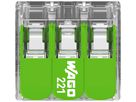 Verbindungsklemme WAGO Green Range 3L 0.5…6mm² mit Hebel gn Transparent