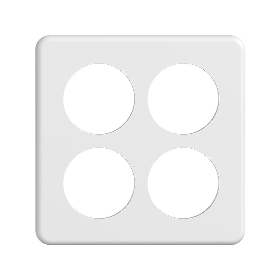 Abdeckplatte STANDARDdue 2×2 weiss 4×Ø50