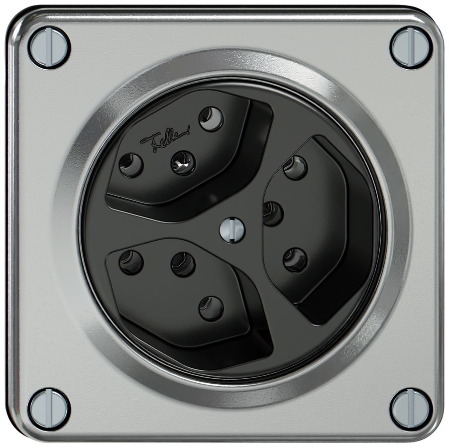 Prise ELEMENT 3×type 13 1×S 10A 250V IP20 aluminium