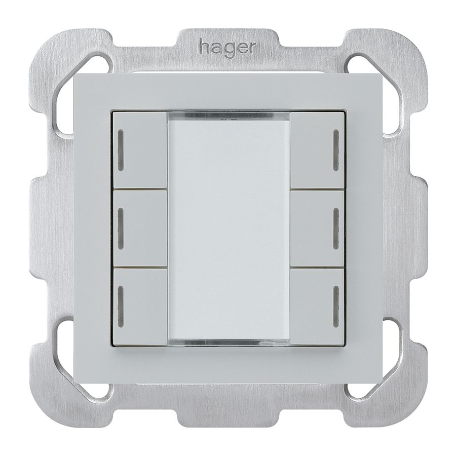 UP-Taster kallysto B KNX 6× RGB LED s/e-link hellgrau