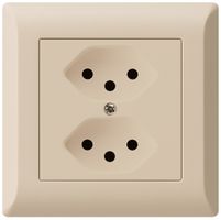 UP-Steckdose kallysto.line 2×T13 beige mit Kinderschutz