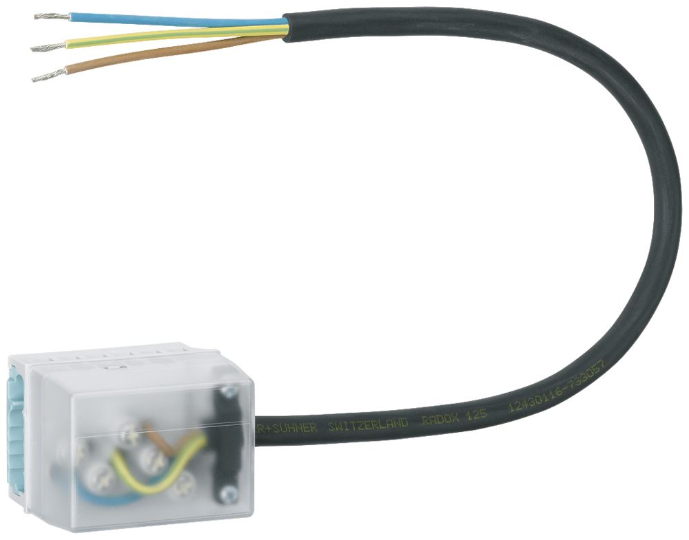 Flachkabeldose L1-N-PE 16A POWER mit Kabel 300mm