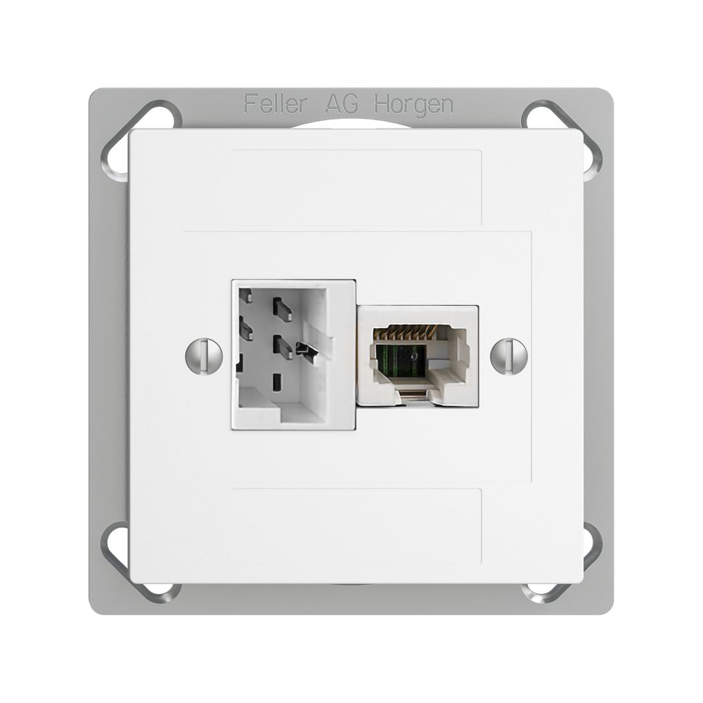 EB-Dose 1×T+T,1×RJ45/u 4P EDIZIOdue weiss ITplus ITM