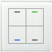 UP-Taster KNX RGBW MDT BE-GTL4TW.01 4T/4B Temp.Glas weiss "neutral"