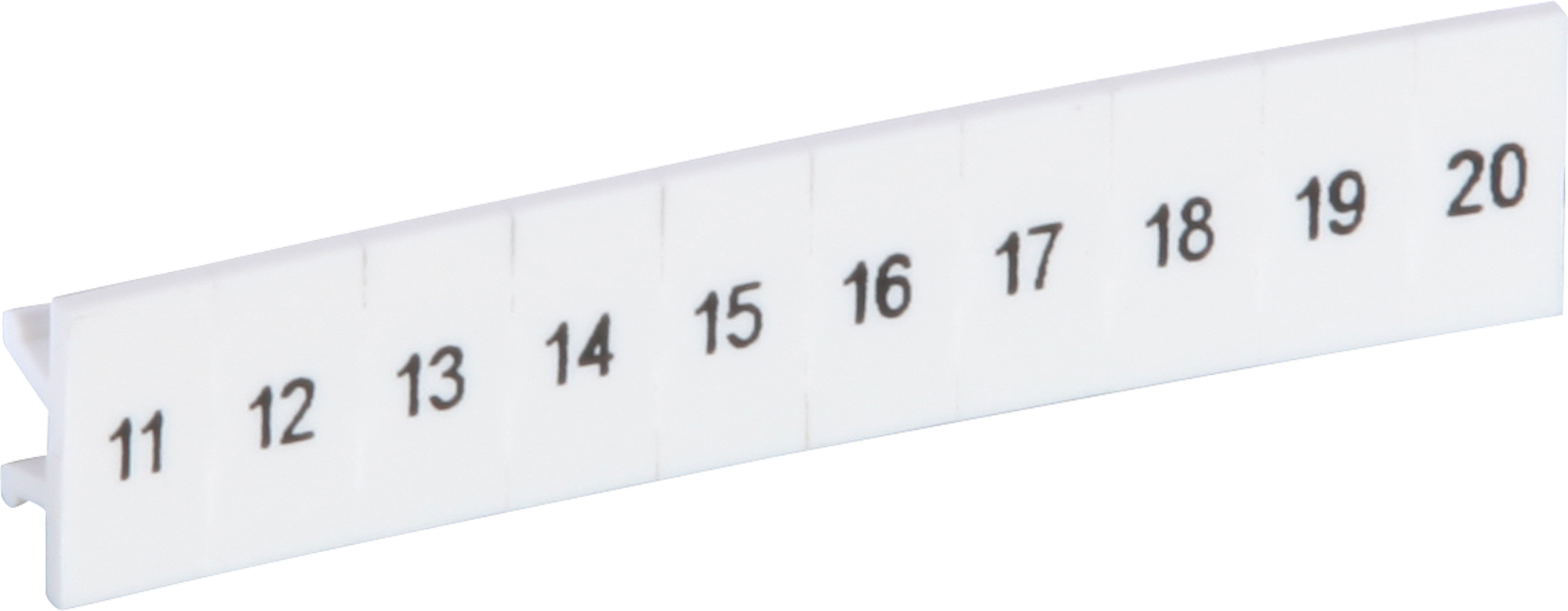 Zackband ZB 11…20 weiss längs bedruckt mit 10 Schildchen 5mm