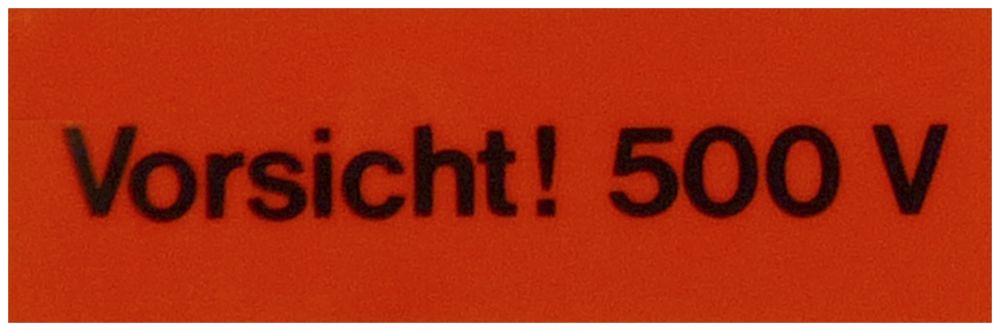 Plaque d'avertissement mat. synth. 60×20mm rouge/noir