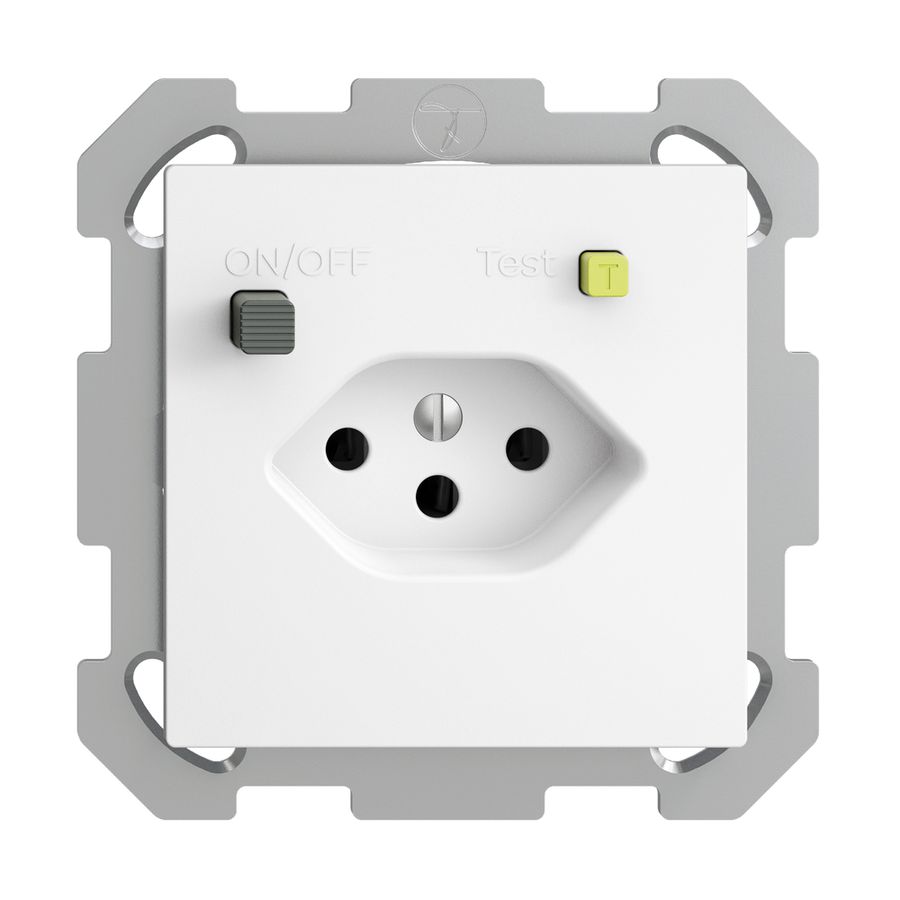 UP-Steckdose EDIZIOdue T13 FI 30mA FM, weiss