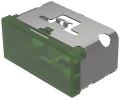 Cofano pressione EAO03 verde piatto 18×38mm in materia sintetica traslucido