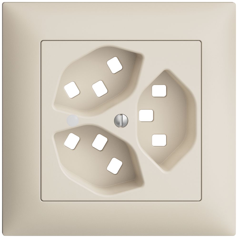 UP-Frontset EDIZIOdue crema 88×88mm 3×T23 mit Linse