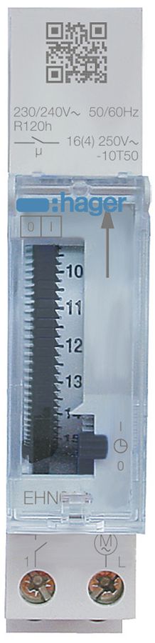 REG-Tagesschaltuhr Hager analog mit Gangreserve, 1S 16A 1TE