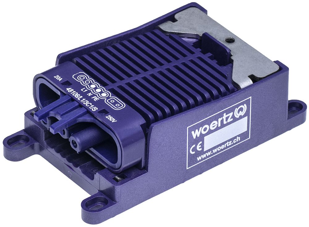 Schnellanschlussdose Woertz für Flachkabel Combi/DALI L1 3P C1