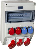 Stromverteiler DEM DB31386 63A 3×LS 1×FI 2×T23 2×T25 2×16A 2×32A