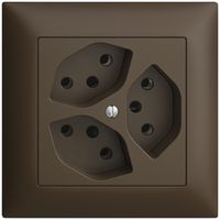 UP-Steckdose EDIZIOdue 3×T13 coffee