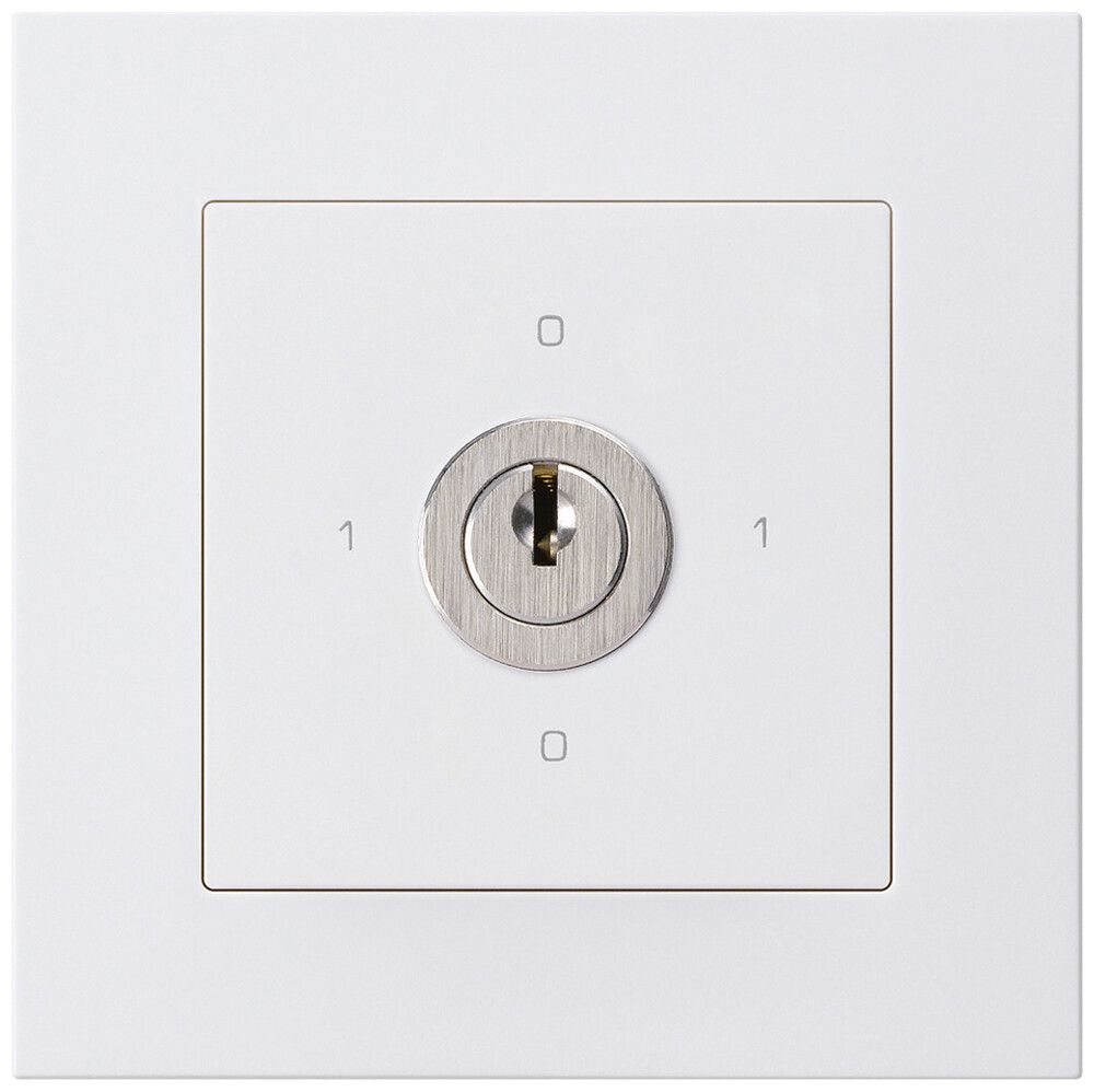 UP-Drehschalter kallysto.pro 0/1L weiss mit Schloss Kaba 8